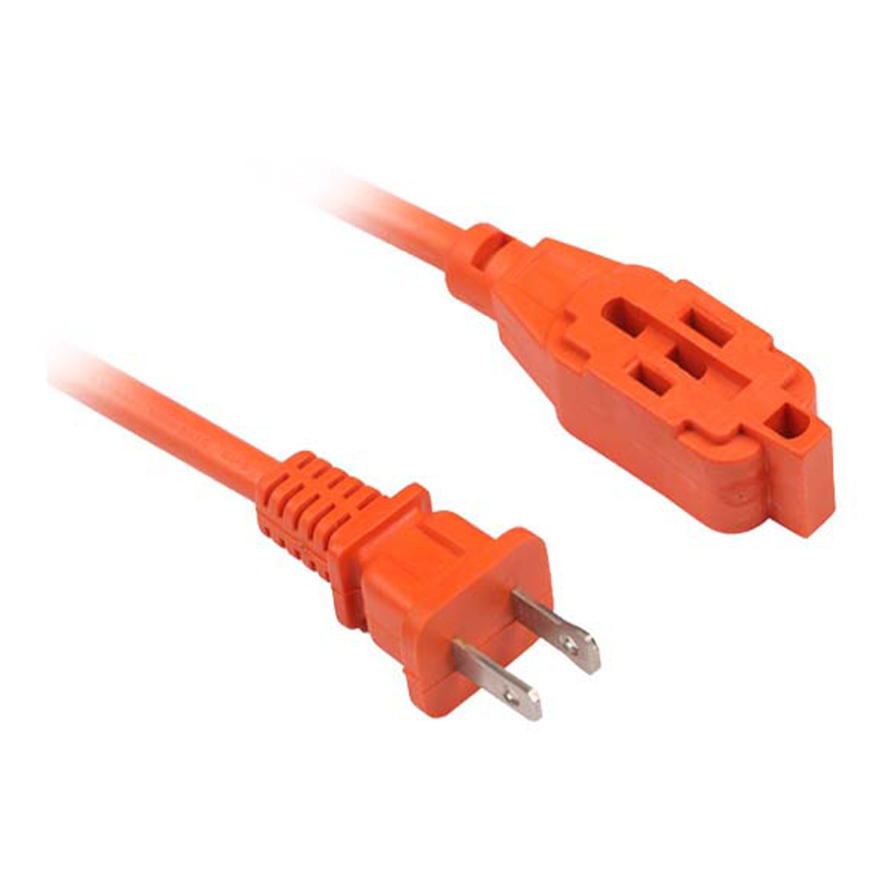 De lyse orange multi-outlet udendørs forlængerledninger med 2-benet amerikansk stik FP-670, FP-671
