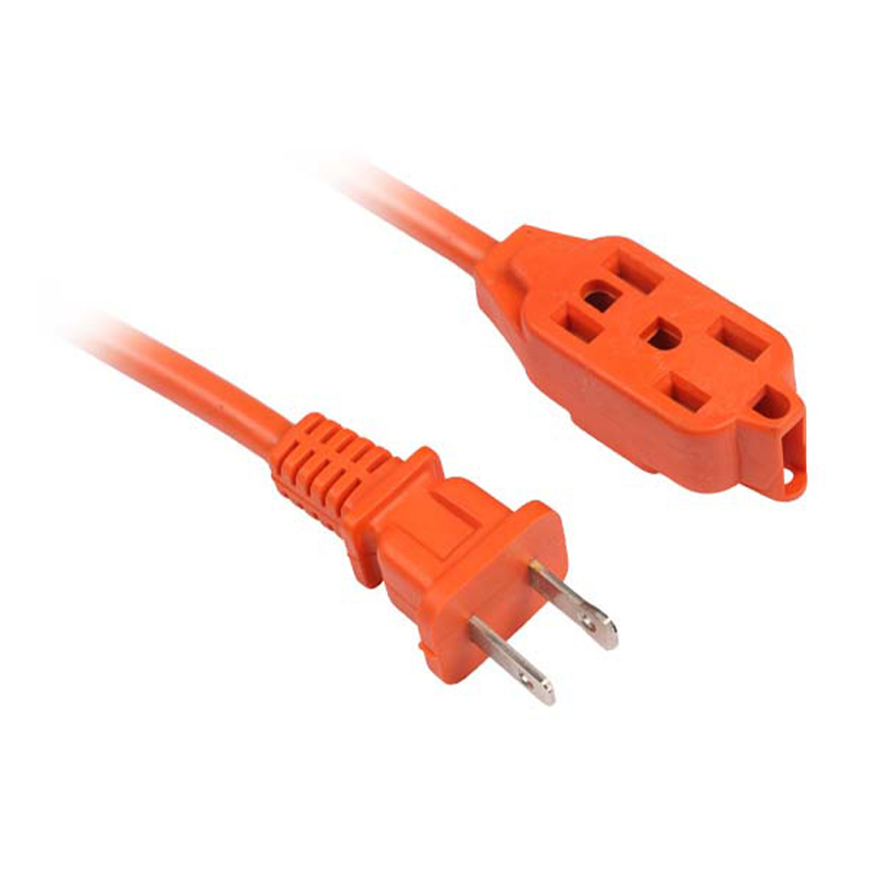 De lyse orange multi-outlet udendørs forlængerledninger med 2-benet amerikansk stik FP-670, FP-671